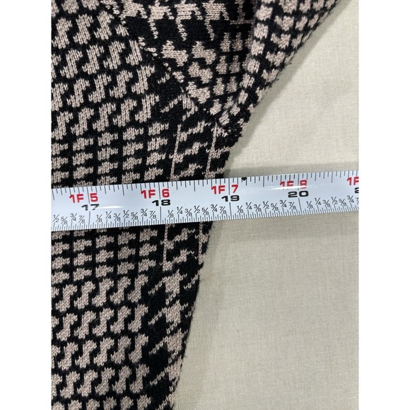 Max Studio Houndstooth Knit Dress Medium Long Sleeve Tie Waist A-Line - Picture 8 of 11